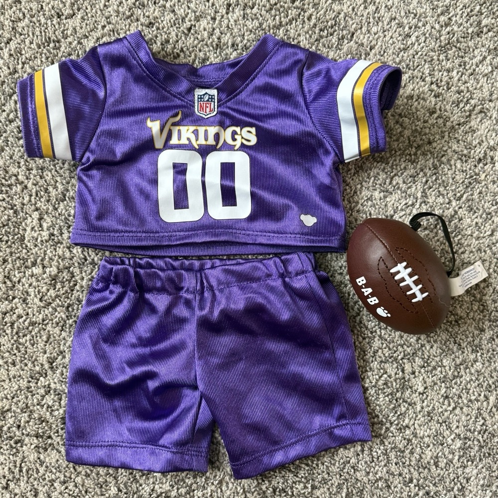 Minnesota Vikings BAB Build-a-bear Football Jersey Pants Ball outfit NFL set
